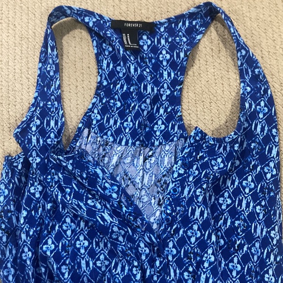 Medium Forever 21 Blue Romper - Picture 2 of 2